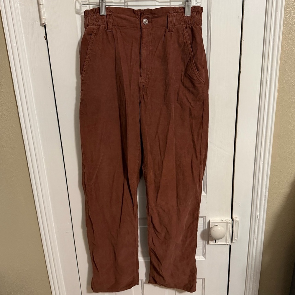 American Eagle Baggy Jean Corduory Pants Rust Brown 8 Short Petite I